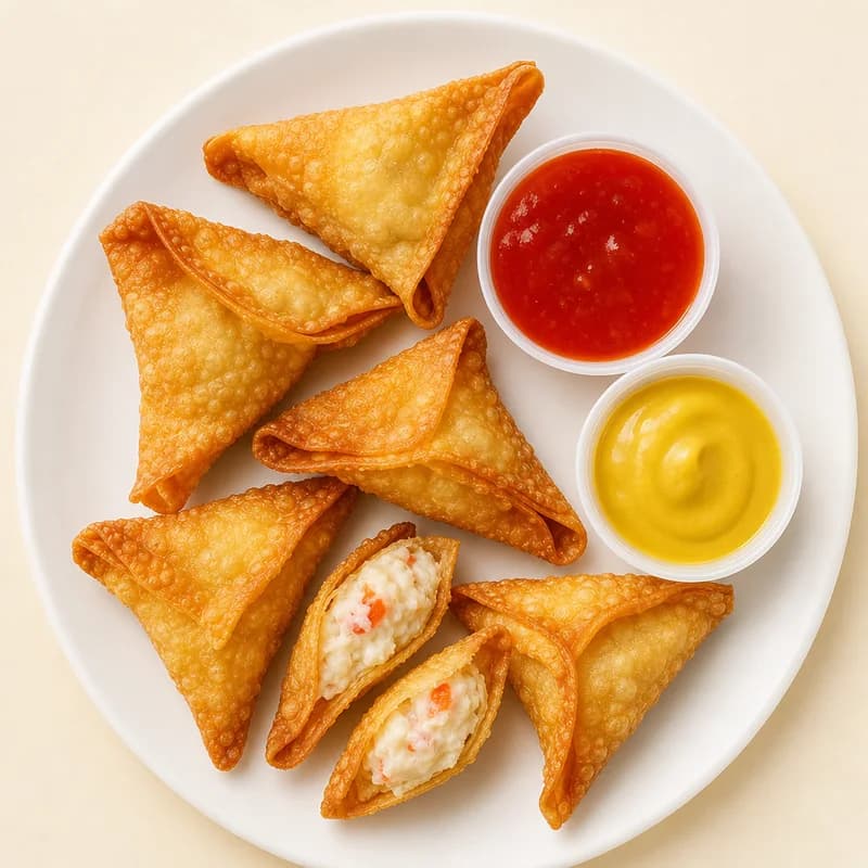 Crab rangoon with sweet and sour sauce